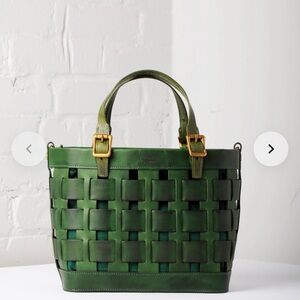 NWNT Venture Basket Tote - Hunter with Gold Buckle by Canadian Company UPPDOO